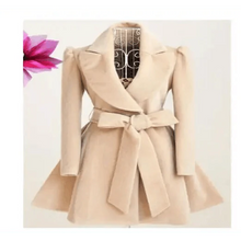 Load image into Gallery viewer, New Popular Women's Woolen Windbreaker Overcoat Jacket Coats Red XL Autumn And Winter Long Windbreaker Overcoat Fashionable Coat Jacket