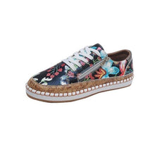 Load image into Gallery viewer, New Popular Womens Shoes Colorful Beautiful Flower Printing Shoes Lace-up Flat Women's Casual Womens Sneakers High-Quality Women's White Sports Casual Couple Shoes Summer Trainers Walking Sneakers