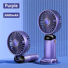 Load image into Gallery viewer, New Portable Digital Display Handheld Fan Office Desktop Multifunctional Folding Headed Small Electric Fan Foldable Mini Desk Fan with Led Digital Display 5 Speeds Multi-Functional Fan for Outdoor Indoor