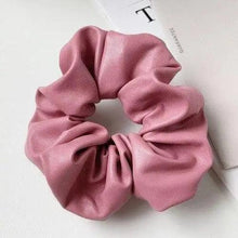 Load image into Gallery viewer, New Red PU Leather Hair Tie Autumn Large Girls Winter Comfortable Ponytail Hair Bands Strong Elastic Grip Women Hair Accessories