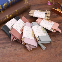Load image into Gallery viewer, New Short PU Leather Clutch Bags Card Holder Wallet And Small Coin Purse for Women And Girls