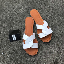 Load image into Gallery viewer, New Slides Women Summer Slippers Outdoor Summer Beach Shoes Fashion Slip-On Woman Slippers Leather Sandals Women's Flip Flops Leather Slide Beach Pool Slipper Sandals