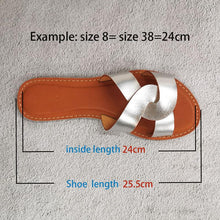 Load image into Gallery viewer, New Slides Women Summer Slippers Outdoor Summer Beach Shoes Fashion Slip-On Woman Slippers Leather Sandals Women's Flip Flops Leather Slide Beach Pool Slipper Sandals