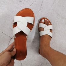 Load image into Gallery viewer, New Slides Women Summer Slippers Outdoor Summer Beach Shoes Fashion Slip-On Woman Slippers Leather Sandals Women's Flip Flops Leather Slide Beach Pool Slipper Sandals