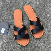 Load image into Gallery viewer, New Slides Women Summer Slippers Outdoor Summer Beach Shoes Fashion Slip-On Woman Slippers Leather Sandals Women's Flip Flops Leather Slide Beach Pool Slipper Sandals