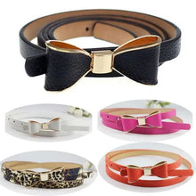 Load image into Gallery viewer, New Slim PU Leather Fashion Bow Waist Belt For Women Casual Dress Retro Design Women Waistband