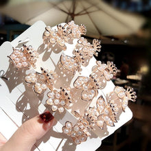 Load image into Gallery viewer, New Small Pearl Hair Claw Rhinestone For Women Hairpins Girls Clamps Hair Crab Clips Metal Hair Accessories Headdress Fashion Hairgrips Band Accessories For Party