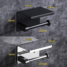 Load image into Gallery viewer, NEW Stainless Steel Toilet Paper Holder BathroomPaper Phone Holder Shelf Towel Roll shelf Accessories Toilet Paper Holder with Phone Shelf Aluminum Bathroom Accessories Tissue Roll Dispenser Storage Rack Wall Mounted Modern Paper Towel Adapter