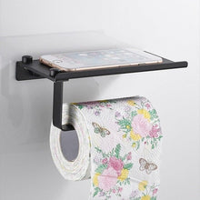 Load image into Gallery viewer, NEW Stainless Steel Toilet Paper Holder BathroomPaper Phone Holder Shelf Towel Roll shelf Accessories Toilet Paper Holder with Phone Shelf Aluminum Bathroom Accessories Tissue Roll Dispenser Storage Rack Wall Mounted Modern Paper Towel Adapter