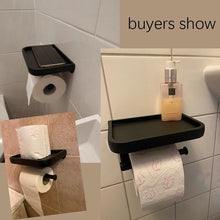 Load image into Gallery viewer, NEW Stainless Steel Toilet Paper Holder BathroomPaper Phone Holder Shelf Towel Roll shelf Accessories Toilet Paper Holder with Phone Shelf Aluminum Bathroom Accessories Tissue Roll Dispenser Storage Rack Wall Mounted Modern Paper Towel Adapter