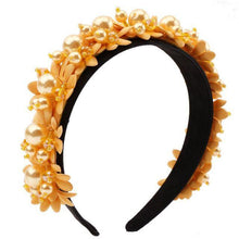 Load image into Gallery viewer, Flower Pearl Headbands Crystal Beads Embellishment Wide Hairbands Women Wedding Party Crown Tiara Gorgeous Hair Accessories For Women