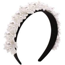 Load image into Gallery viewer, Flower Pearl Headbands Crystal Beads Embellishment Wide Hairbands Women Wedding Party Crown Tiara Gorgeous Hair Accessories For Women