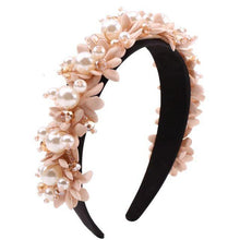 Load image into Gallery viewer, Flower Pearl Headbands Crystal Beads Embellishment Wide Hairbands Women Wedding Party Crown Tiara Gorgeous Hair Accessories For Women