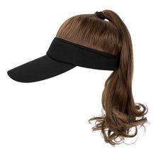Load image into Gallery viewer, Ponytail Extension Cap hair Synthetic Wig Curly Wavy Wigs with Visor Hat hair Wigs for Women Hat Baseball Wigs For Black Women Cosplay Wigs For Women