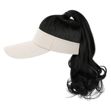 Load image into Gallery viewer, Ponytail Extension Cap hair Synthetic Wig Curly Wavy Wigs with Visor Hat hair Wigs for Women Hat Baseball Wigs For Black Women Cosplay Wigs For Women