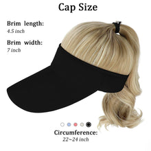 Load image into Gallery viewer, Ponytail Extension Cap hair Synthetic Wig Curly Wavy Wigs with Visor Hat hair Wigs for Women Hat Baseball Wigs For Black Women Cosplay Wigs For Women