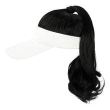 Load image into Gallery viewer, Ponytail Extension Cap hair Synthetic Wig Curly Wavy Wigs with Visor Hat hair Wigs for Women Hat Baseball Wigs For Black Women Cosplay Wigs For Women