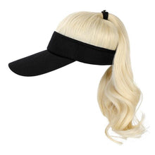 Load image into Gallery viewer, Ponytail Extension Cap hair Synthetic Wig Curly Wavy Wigs with Visor Hat hair Wigs for Women Hat Baseball Wigs For Black Women Cosplay Wigs For Women