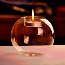Load image into Gallery viewer, Round Hollow Glass Candle Tea light Holder Candlestick Home Decorations for Dinner Table Wedding Candle Holder Wedding Candlestick Fine Transparent Crystal Glass Candlestick Dining Home Decor