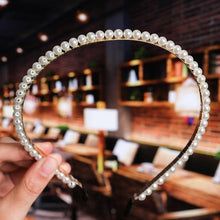 Load image into Gallery viewer, Simulation Pearl Hairbands Women Hair Accessories Korean Handmade Bow Flower Hoops Headband Wedding Ornaments Gorgeous Hair Accessories For Women