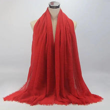 Load image into Gallery viewer, New Stylish Plain Scarf Women Muslim Crinkle Hijab Scarf Female Musulman Soft Cotton Headscarf Islamic Hijab Shawls And Wraps