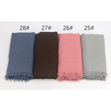 Load image into Gallery viewer, New Stylish Plain Scarf Women Muslim Crinkle Hijab Scarf Female Musulman Soft Cotton Headscarf Islamic Hijab Shawls And Wraps