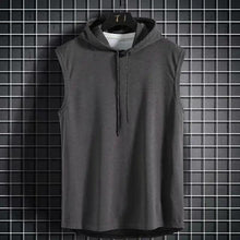 Load image into Gallery viewer, New Summer Men's Muscle Hoodie Vest Sleeveless Bodybuilding Gym Workout Fitness Shirt Summer Men's Running Vest Compression Tights Gym Tank Tops Quick Dry Sleeveless Sports Shirt Men Fitness Tanks