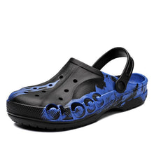 Load image into Gallery viewer, New Summer Shoes For Men Blue Clogs Painted Garden Shoes Breathable Beach Flat Sandals Garden Clogs Classic Mules Anti-Skid Rubber Sole Slip On Summer Clogs