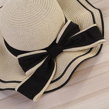 Load image into Gallery viewer, New Summer Women's Beach Hat Wide Side Female Summer Women's Beach Hat Female Unique Luxury Bowknot Design Sun Hat Casual Hat Lady Classic Flat Straw Hat Women Fedora Hat Ideal Gift 54-58cm
