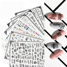 Load image into Gallery viewer, New Super Thin Self-Adhesive Letter 3d Nail Decal Stickers Manicure Nail Art Decoration Accessories Holographic Old English Character Nail Self-Adhesive Sticker English Font Design Manicure Design Water Sliders Decorations Accessories