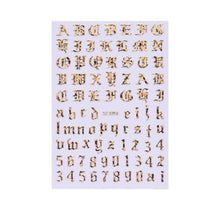 Load image into Gallery viewer, New Super Thin Self-Adhesive Letter 3d Nail Decal Stickers Manicure Nail Art Decoration Accessories Holographic Old English Character Nail Self-Adhesive Sticker English Font Design Manicure Design Water Sliders Decorations Accessories