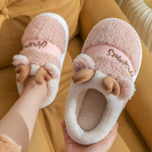 Load image into Gallery viewer, New Thick Sole Christmas Deer Slippers Women Men Indoor Warm Slipper Soft Plush Home Floor Winter Platform Shoes Boys And Girls House Slippers Kids Animal Indoor Slipper Fuzzy Toddler Home Shoes