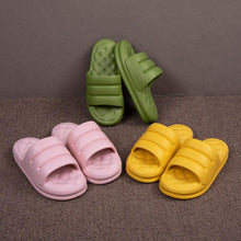 Load image into Gallery viewer, New Thicker EVA Sofa Slides Sole Soft Indoor Slippers Men Women Anti-Slip Sandals Summer Bathroom Platform Shoes Open Toe Soft Slippers Thick Lightweight Non-Slip Shower Bath Cloud Slides Pool Gym House Sandals