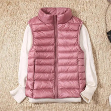 Load image into Gallery viewer, New Trendy Ultra Light Women's Duck Down Vest Jacket Autumn/Winter High collar Sleeveless Coat For Girls