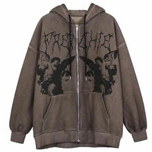 Load image into Gallery viewer, New Trendy Vintage Hip Hop Streetwear Women Hoodies Angel Dark Print Zipper Jacket Coat Hooded Top Clothes Men Women Punk Outwear
