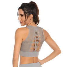Load image into Gallery viewer, New Trendy Women's T-shirts Workout Sports Bra Yoga Vest Backless Solid Quick Dry Running Gym Sport bra Yoga Shirts