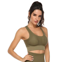 Load image into Gallery viewer, New Trendy Women's T-shirts Workout Sports Bra Yoga Vest Backless Solid Quick Dry Running Gym Sport bra Yoga Shirts
