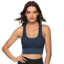 Load image into Gallery viewer, New Trendy Women's T-shirts Workout Sports Bra Yoga Vest Backless Solid Quick Dry Running Gym Sport bra Yoga Shirts