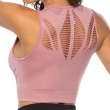 Load image into Gallery viewer, New Trendy Women's T-shirts Workout Sports Bra Yoga Vest Backless Solid Quick Dry Running Gym Sport bra Yoga Shirts