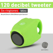 Load image into Gallery viewer, New USB Rechargeable Battery Bicycle Bell 120db Waterproof Cycling Bike Bells Electric Horn Mini Portable Cycling Handlebar Bell Electra Bike Bell Electric Cycling Bells Horn Loud Bicycle Horns Water-Resistant Sound Modes Bike Bells