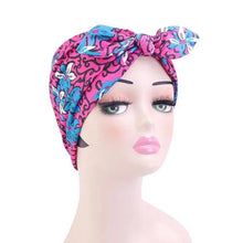 Load image into Gallery viewer, New Vintage African Print Stretch Bandana Head Wrap Long Scarf satin Floral Women Party Turban Headwear Cap Hair Accessories