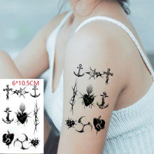 Load image into Gallery viewer, New Waterproof Temporary Sticker Tattoo Flame Heart Star Element Body Art Cute Small Tattoos For Kids Womens