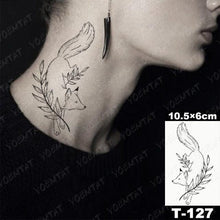 Load image into Gallery viewer, New Waterproof Temporary Tattoo Sticker Deer Animal Flash Tatoo Black Line Body Art Small Decorative Design For Womens Boys