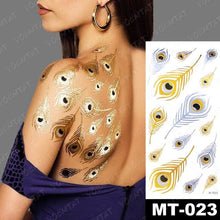 Load image into Gallery viewer, New Waterproof Temporary Tattoo Sticker Golden Silver Flower Jewelry Flash Fashion Different Design Tattoos For Womens