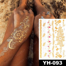 Load image into Gallery viewer, New Waterproof Temporary Tattoo Sticker Golden Silver Flower Jewelry Flash Fashion Different Design Tattoos For Womens