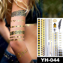 Load image into Gallery viewer, New Waterproof Temporary Tattoo Sticker Golden Silver Flower Jewelry Flash Fashion Different Design Tattoos For Womens
