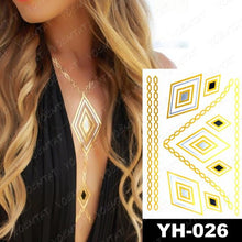 Load image into Gallery viewer, New Waterproof Temporary Tattoo Sticker Golden Silver Flower Jewelry Flash Fashion Different Design Tattoos For Womens