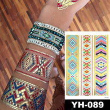 Load image into Gallery viewer, New Waterproof Temporary Tattoo Sticker Golden Silver Flower Jewelry Flash Fashion Different Design Tattoos For Womens