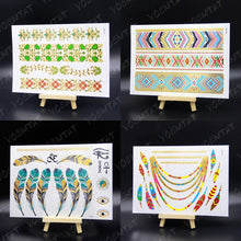 Load image into Gallery viewer, New Waterproof Temporary Tattoo Sticker Golden Silver Flower Jewelry Flash Fashion Different Design Tattoos For Womens