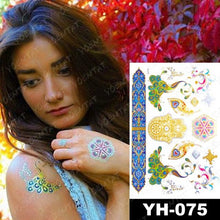 Load image into Gallery viewer, New Waterproof Temporary Tattoo Sticker Golden Silver Flower Jewelry Flash Fashion Different Design Tattoos For Womens